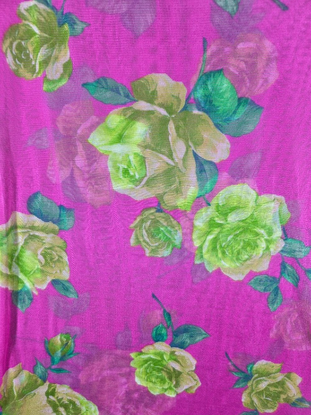 Dolce & Gabbana Top Womens Size XL Pink Floral Stretch Mesh RARE - Picture 2 of 7